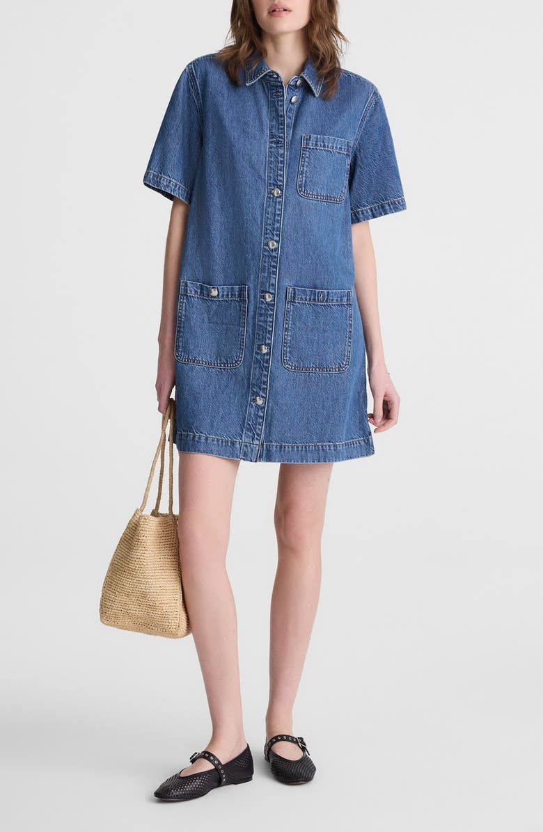 Madewell Denim Minidress, Main, color, Pickett Wash