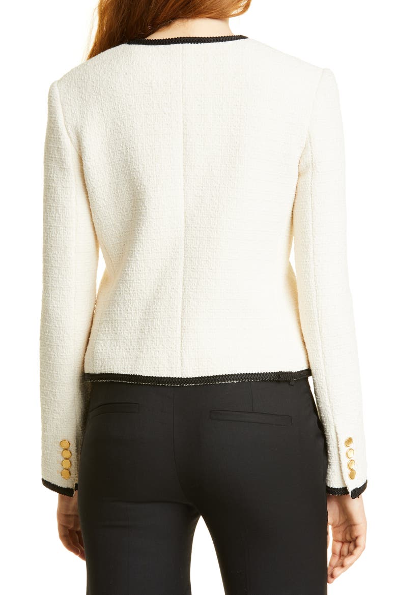 Aubrey Tweed Jacket, Alternate, color, ECRU WITH BLACK TAPE