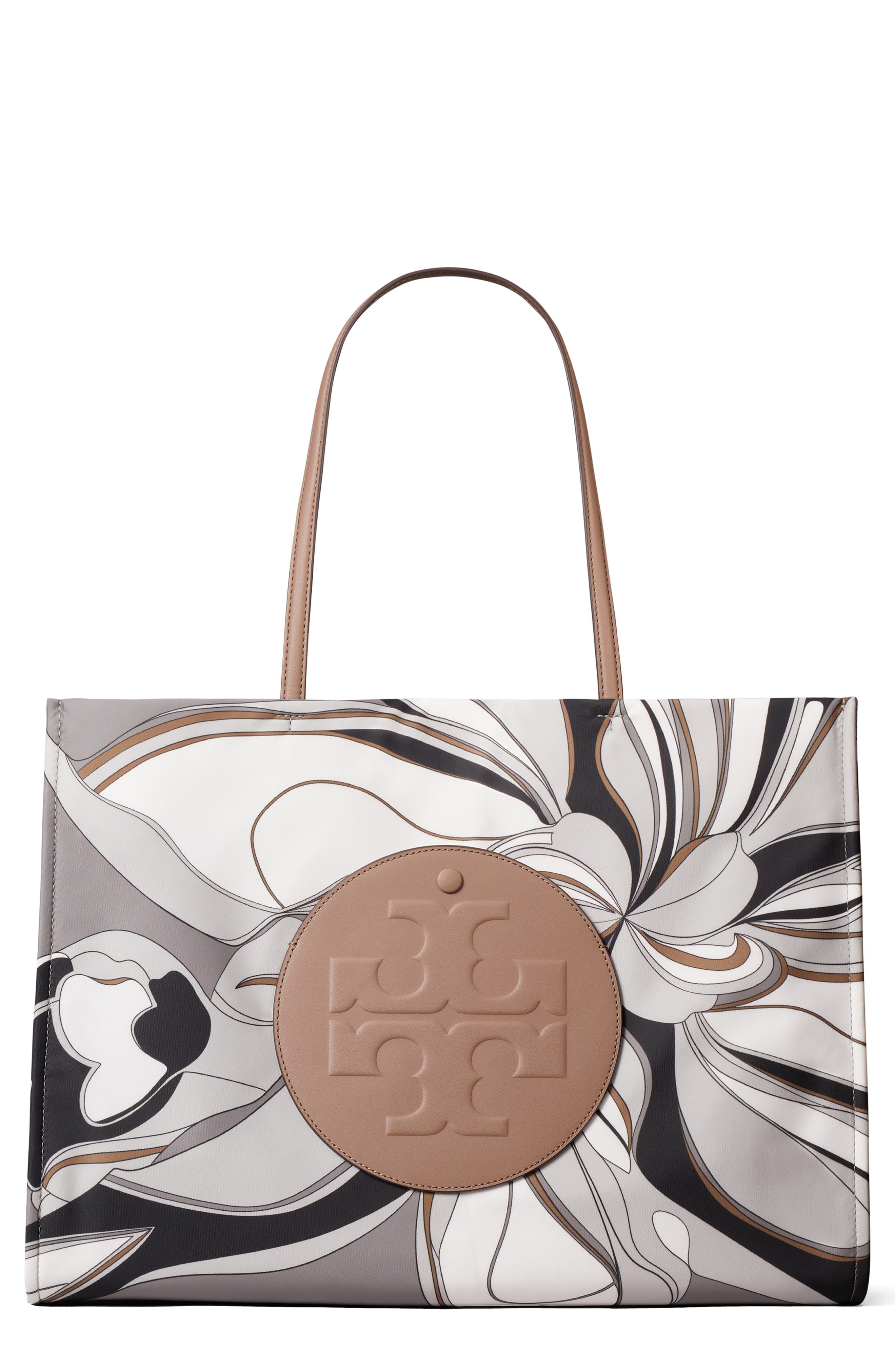 Ella Printed Tote, Main, color, TULIP SWIRL GRAY MULTI