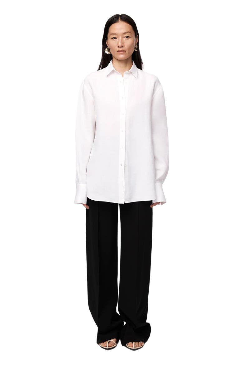 LINEN OVERSIZED MENS SHIRT, Alternate, color, WHITE