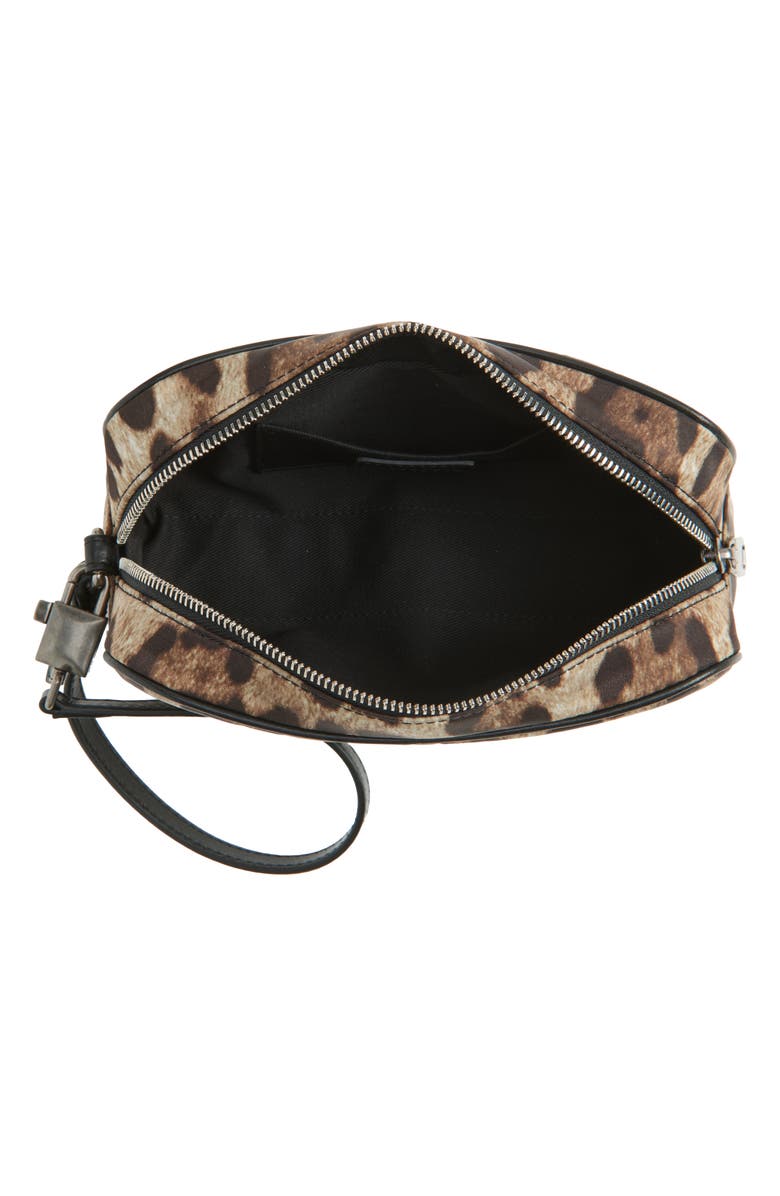 Dolce&Gabbana Leopard Print Dopp Bag, Alternate, color, Leo New