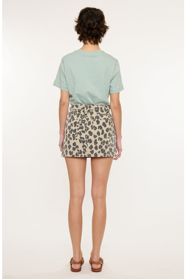 Leah Mid Rise Mini Skirt, Alternate, color, Leopard