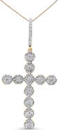 Haus of Brilliance 10K Yellow Gold 5/8 Cttw Diamond Link Cross Pendant Necklace for Men - NO CHAIN