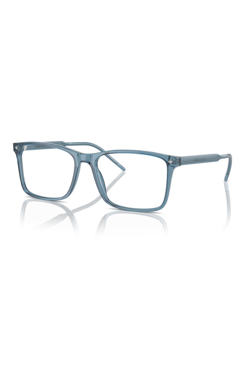 57MM RECTANGLE, Alternate, color, TRANSPARENT BLUE / DEMO LENS