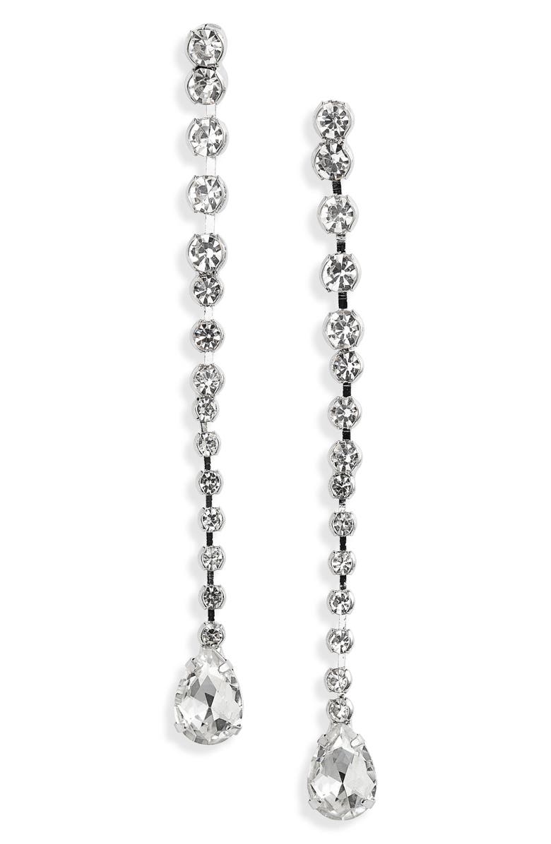 CRISTABELLE Crystal Linear Drop Earrings, Main, color, 