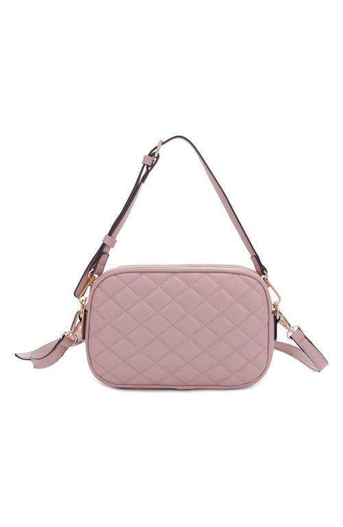 Shop Mali + Lili Eryn Quilted Vegan Leather Crossbody Bag In Mauve