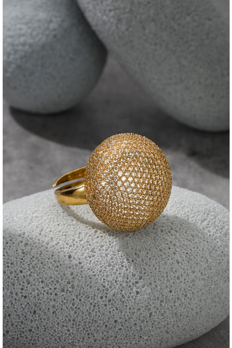 Nova Sphere Pave Ring, Alternate, color, Gold