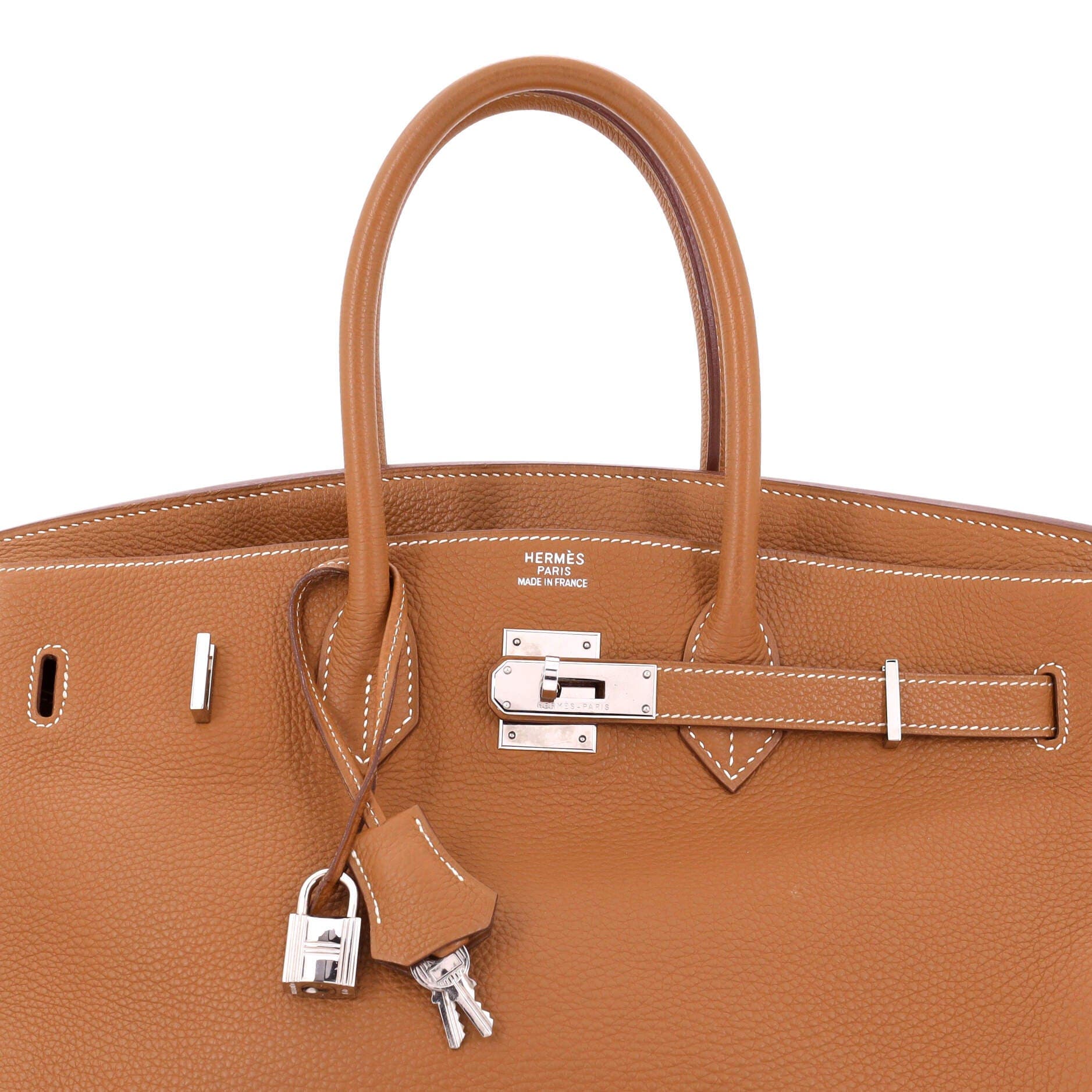 Pre-Owned Hermes Birkin Handbag Brown Togo with Palladium Hardware 35, Alternate, color, 