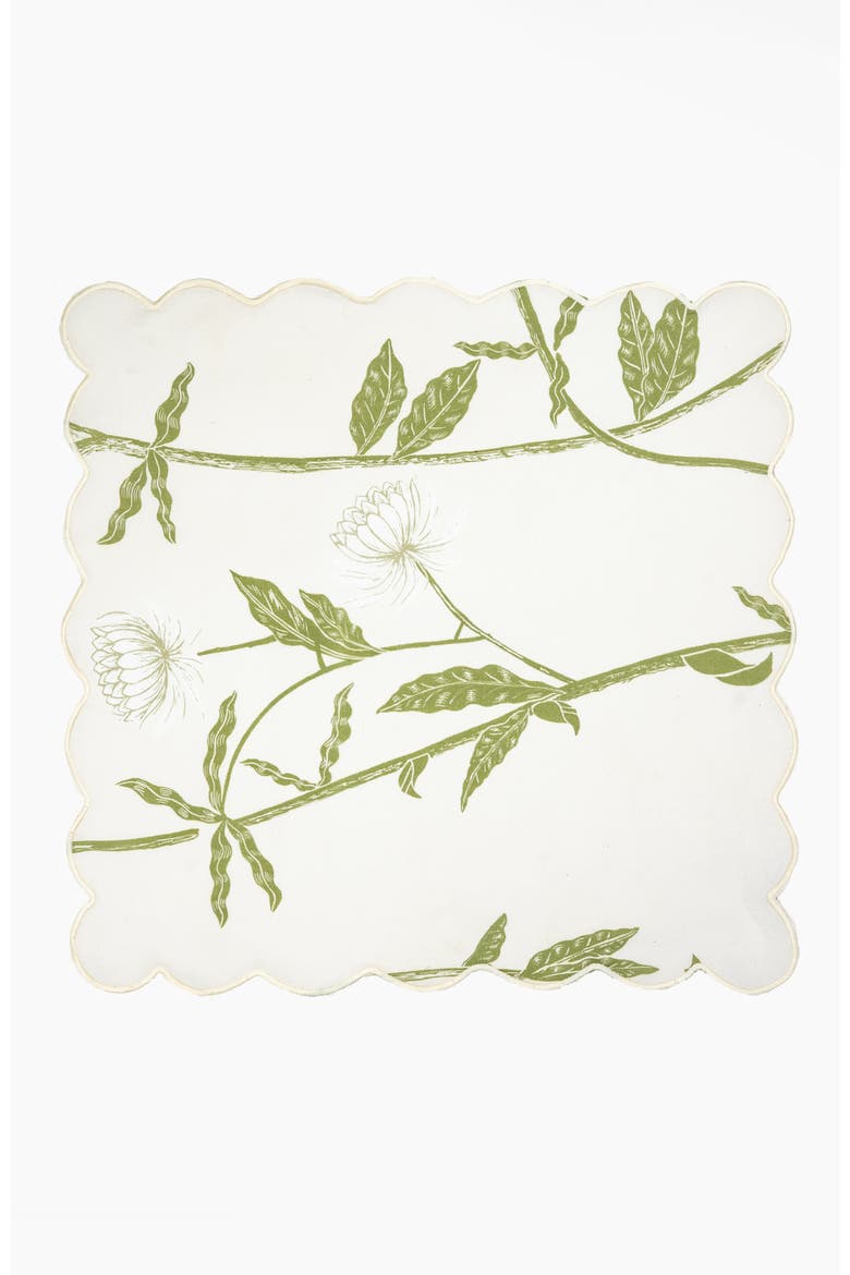 Storytime Dahlias Dinner Napkins - Set of Four, Alternate, color, Green