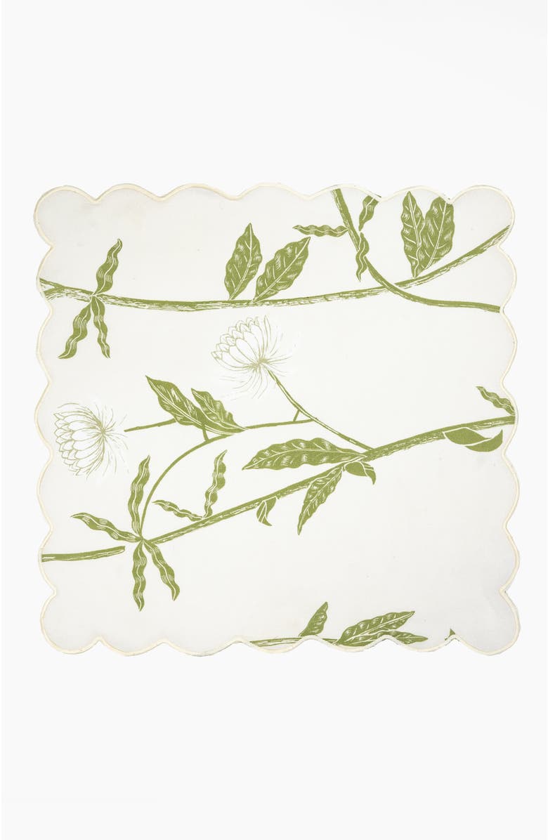Bond & Grace Storytime Dahlias Dinner Napkins - Set of Four, Alternate, color, Green