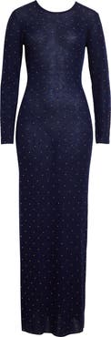Rabanne Studded Long Sleeve Wool Knit Dress