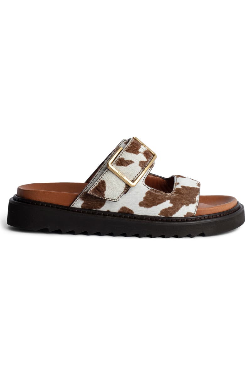 Zadig & Voltaire Alpha Cecilia Geneuine Calf Hair Slide Sandal, Alternate, color,
