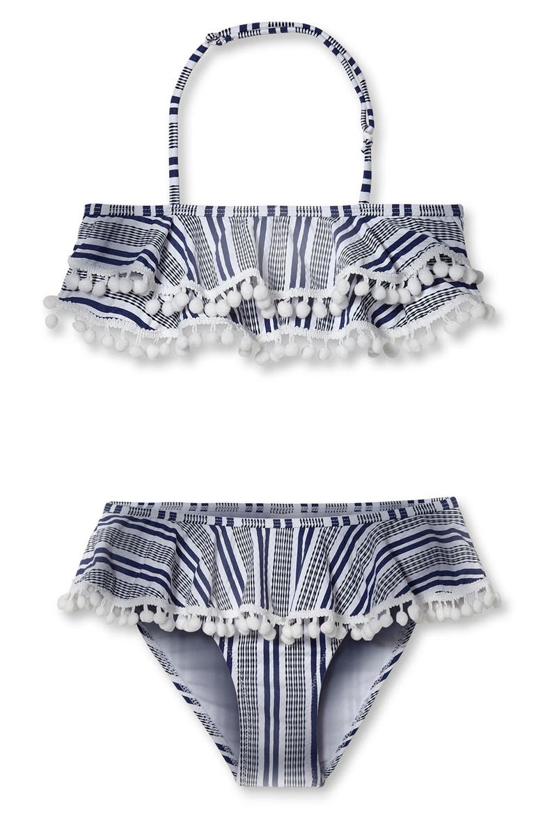 Two-Piece Swimsuit, Main, color, BLUE/ WHITE STRIPE