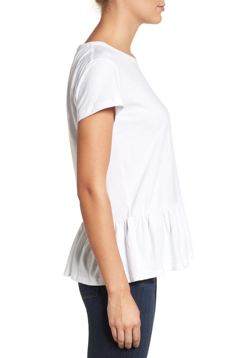 Peplum Tee, Alternate, color, WHITE