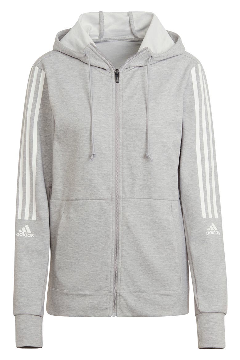 Aeroready Hooded Sweatshirt, Alternate, color, MEDIUM GREY HEATHER