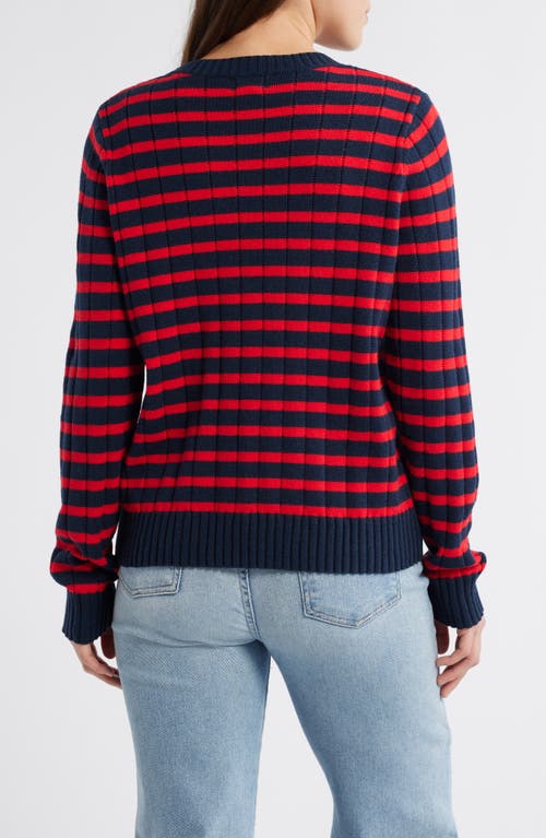 CASLON CASLON® STRIPE CREWNECK RIB SWEATER 