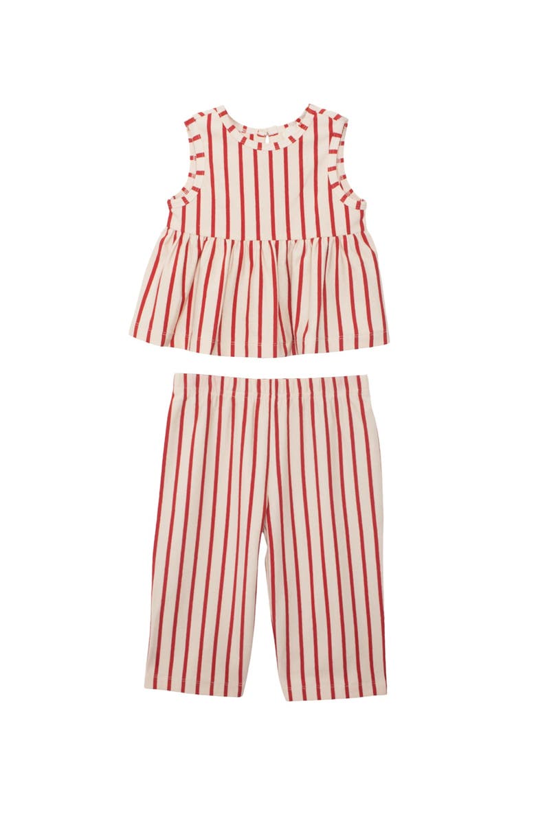 Mabel + Honey Terracotta Stripe Sleeveless Two Piece Set, Main, color, Striped