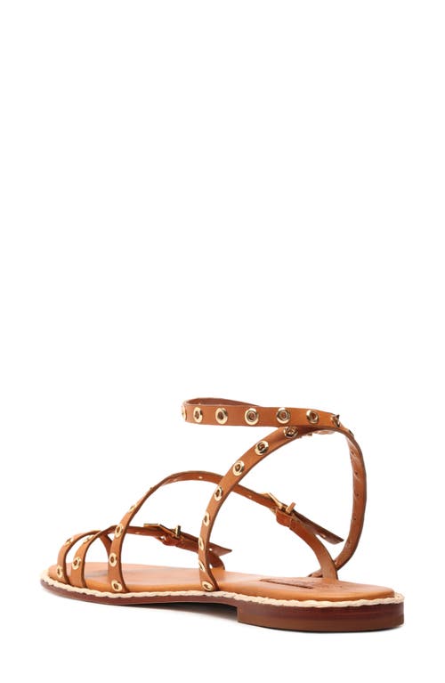 Schutz Annete Ankle Strap Snakeskin Embossed Sandal In Brown