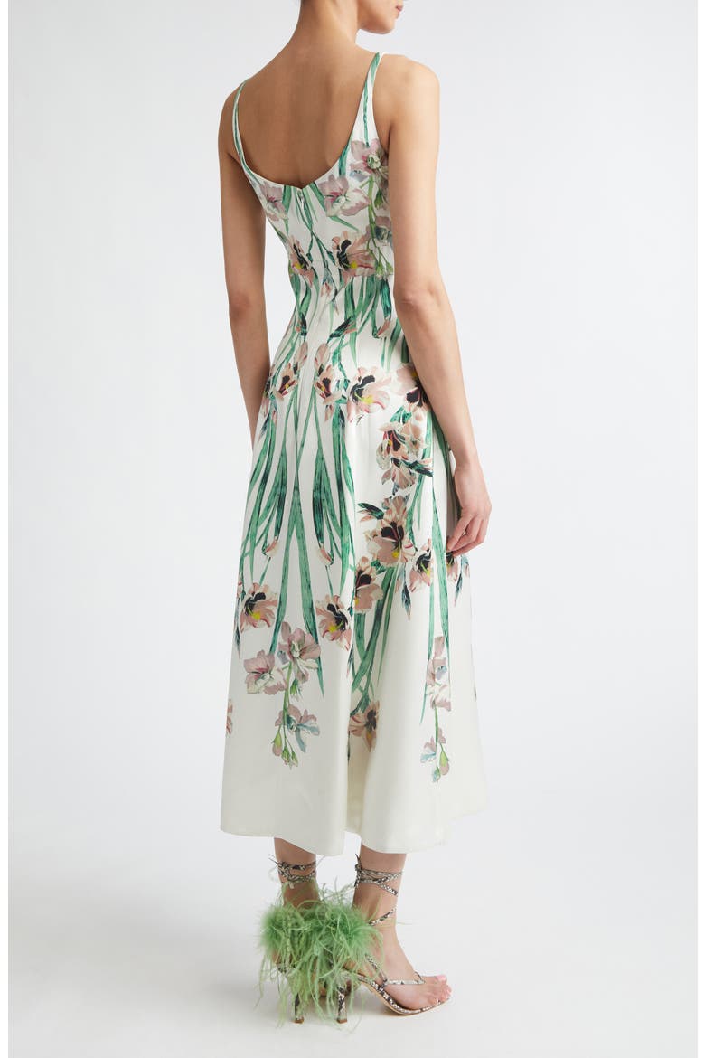 Floral Duchesse Satin Strapless Gown, Alternate, color, MIRRORED ORCHID IVORY