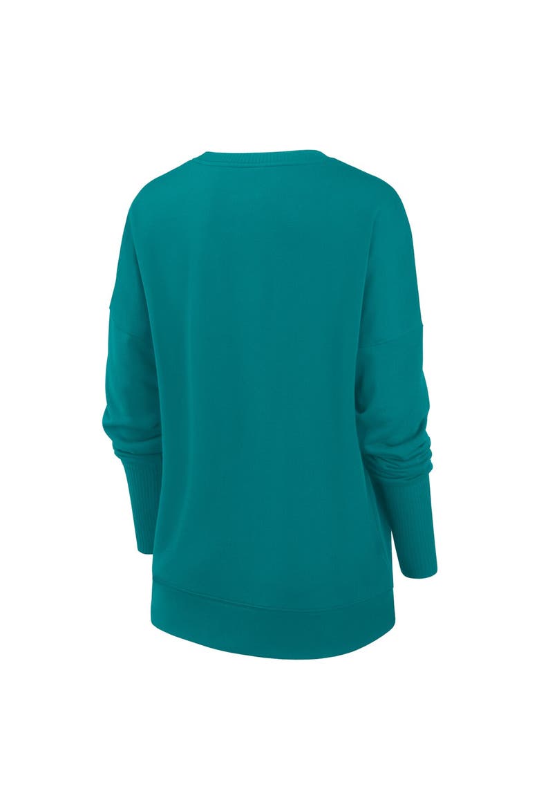 Women's Nike Aqua Miami Dolphins Rewind Playback Icon Performance Pullover Sweatshirt, Alternate, color, Aqua