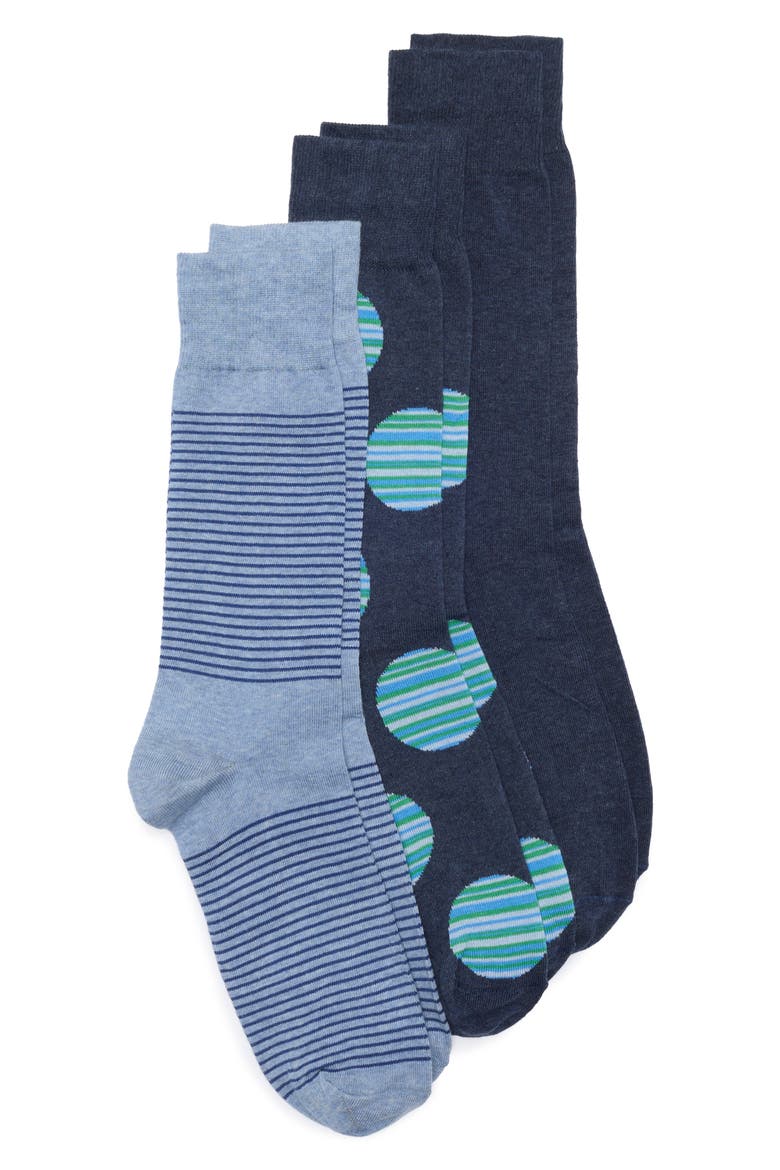 Assorted 3-Pack Dress Socks, Main, color, DENIM