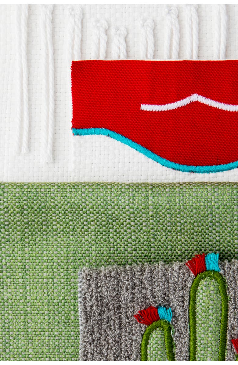 Elaine Smith Mane Blanc Handmade Macrame Fringed Indoor & Outdoor Woven Accent Pillow, Alternate, color, Blanc