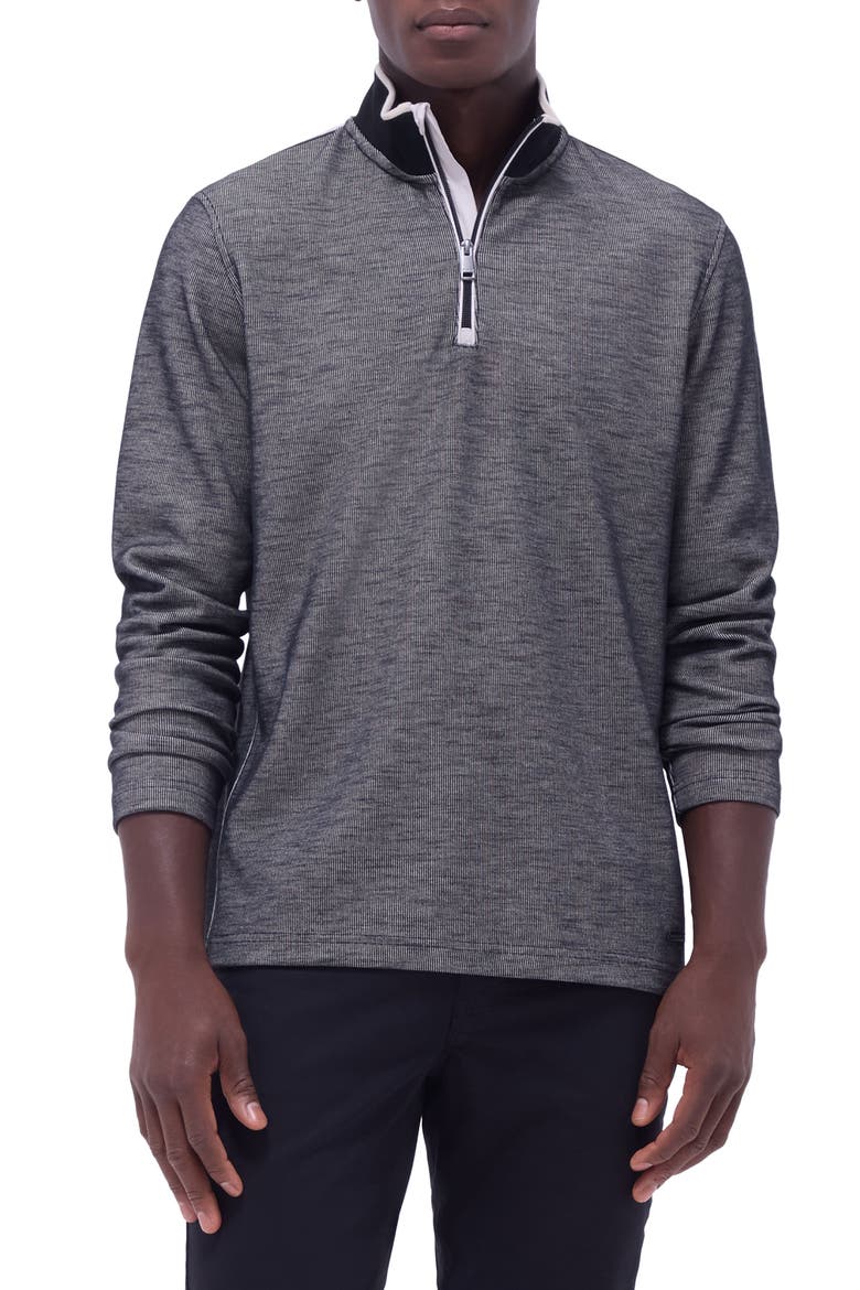 Quarter Zip Performance Pullover, Main, color, BLACK