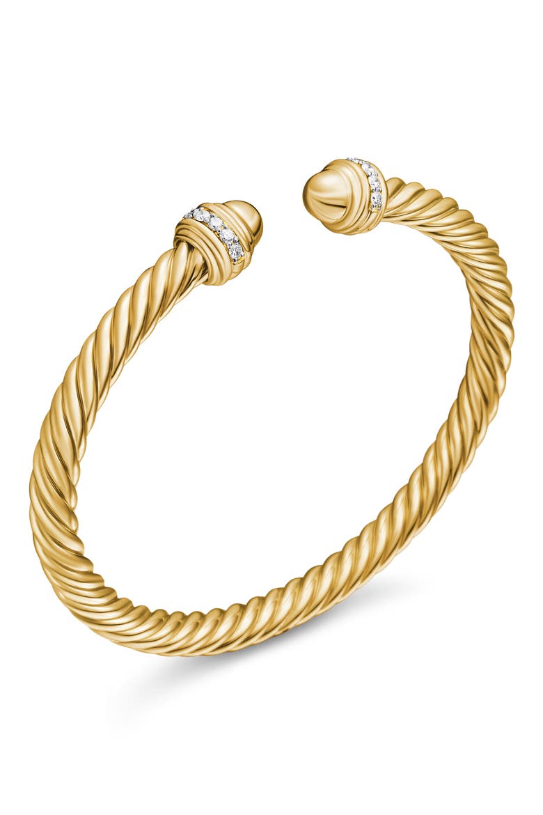 Cable Classics Bracelet with Semiprecious Stones & Diamonds, 5mm, Alternate, color, YELLOW GOLD/ DIAMOND