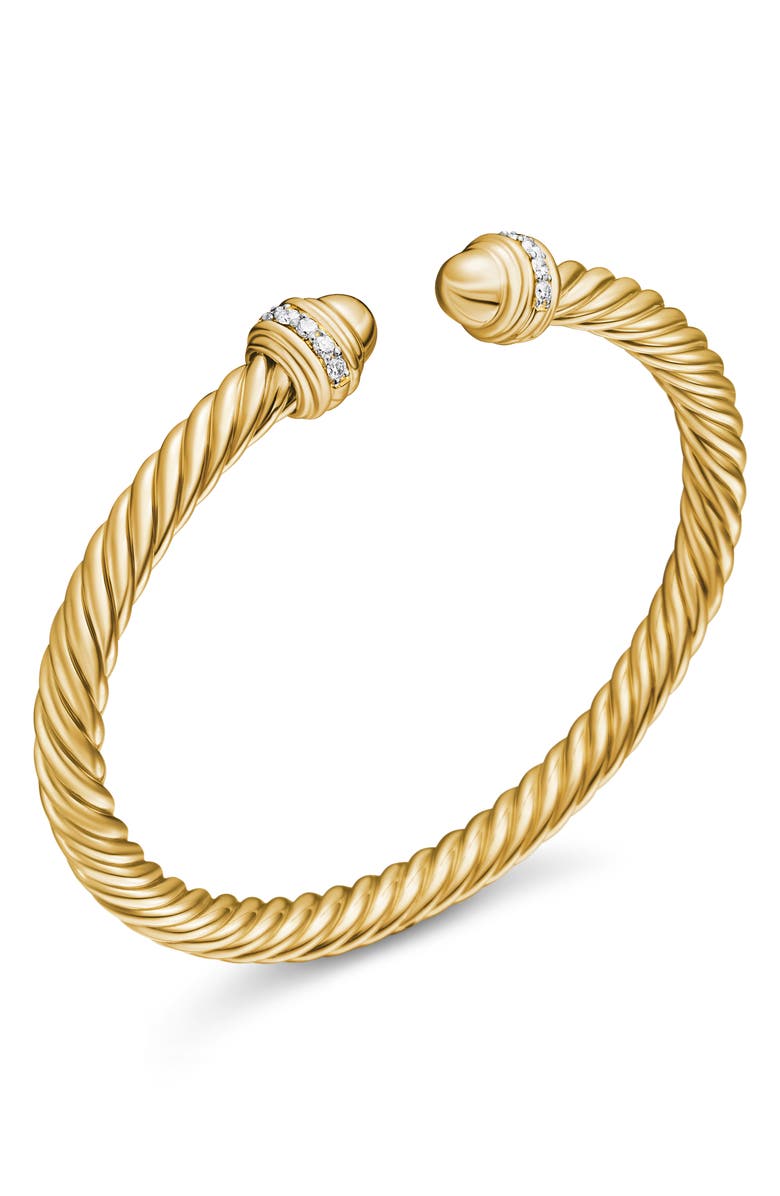 David Yurman Cable Classics Bracelet with Semiprecious Stones & Diamonds, 5mm, Alternate, color, Yellow Gold/ Diamond