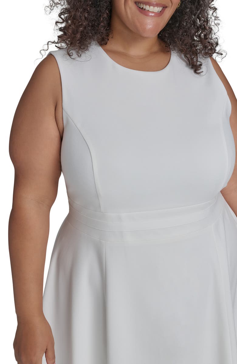 Calvin Klein Scuba Crepe Dress, Alternate, color, Cream