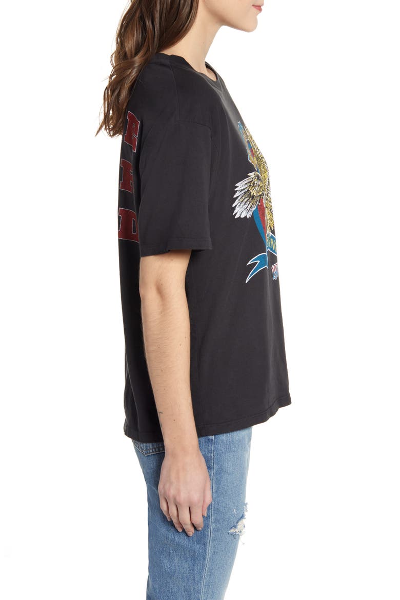 by Daydreamer Born Free Graphic Boyfriend Cotton Tee, Alternate, color, ASH BLACK