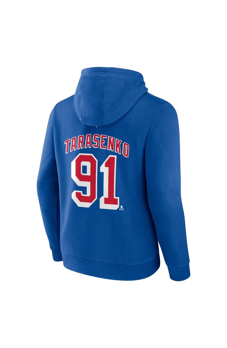 FANATICS Men's Fanatics Branded Vladimir Tarasenko Royal New York Rangers Authentic Stack Name & Number Pullover Hoodie, Alternate, color, 
