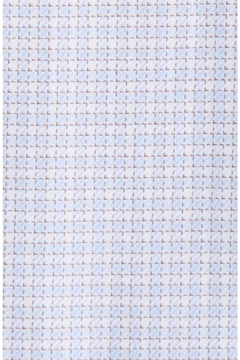 Trim Fit Check Premium Non Iron Cotton Button-Up Shirt, Alternate, color, BLUE MARZANO TEXTURE