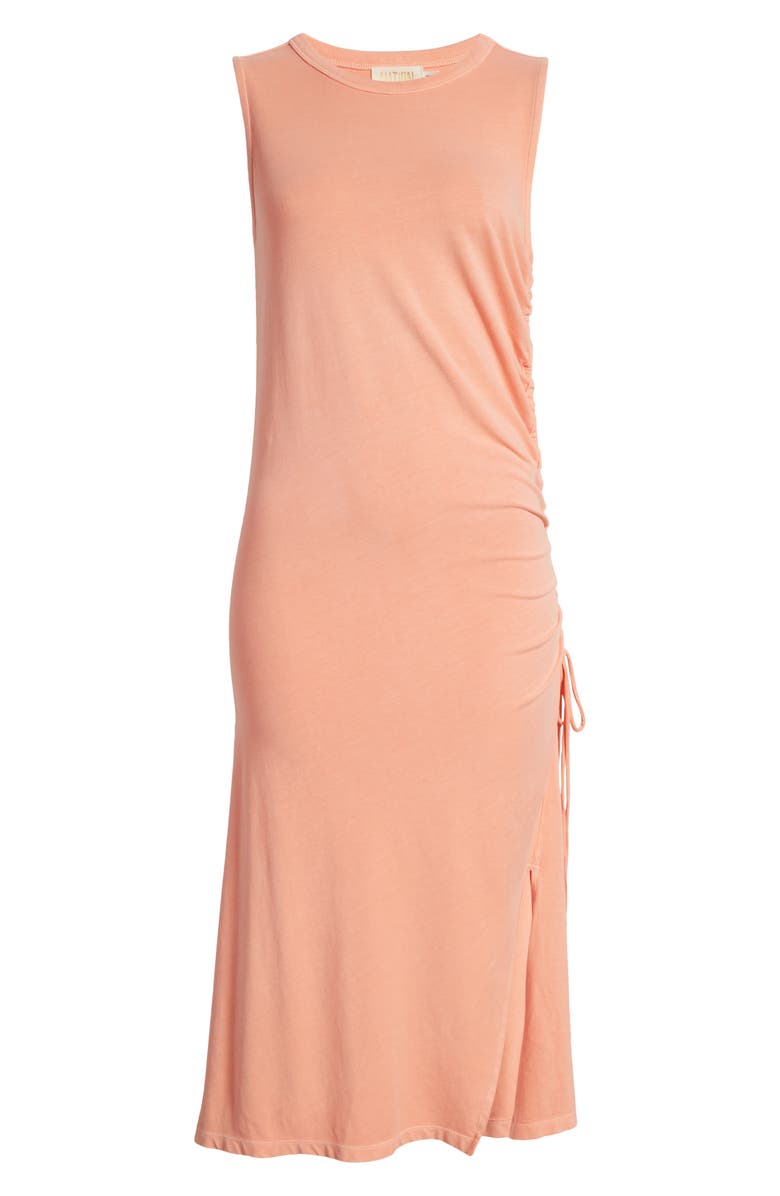 Nation LTD Iris Side Ruched Stretch Pima Cotton Midi Dress, Alternate, color, 