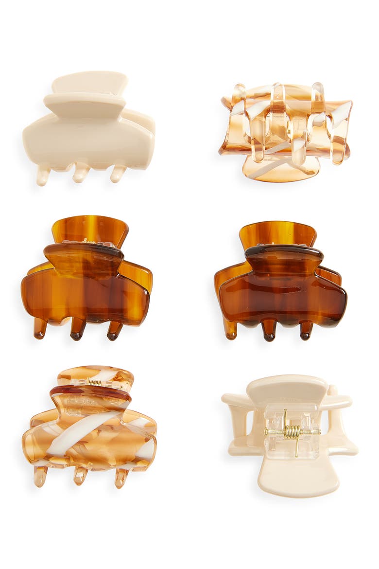 Assorted 6-Pack Mini Jaw Hair Clips, Main, color, NEUTRAL COMBO