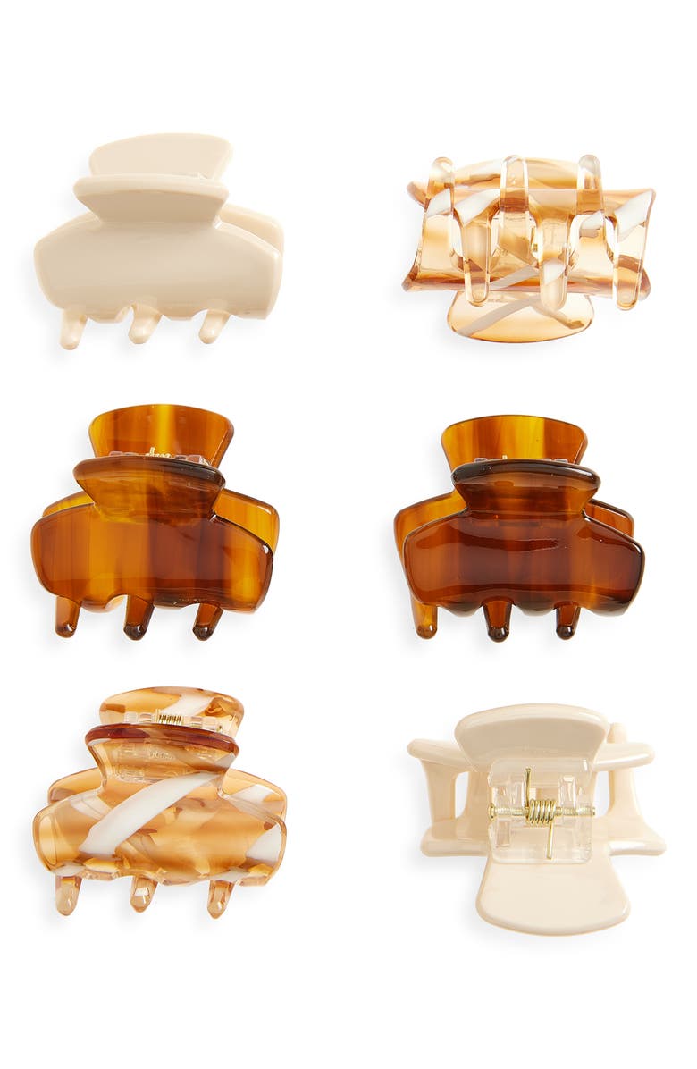 Tasha Assorted 6-Pack Mini Jaw Hair Clips, Main, color, Neutral Combo