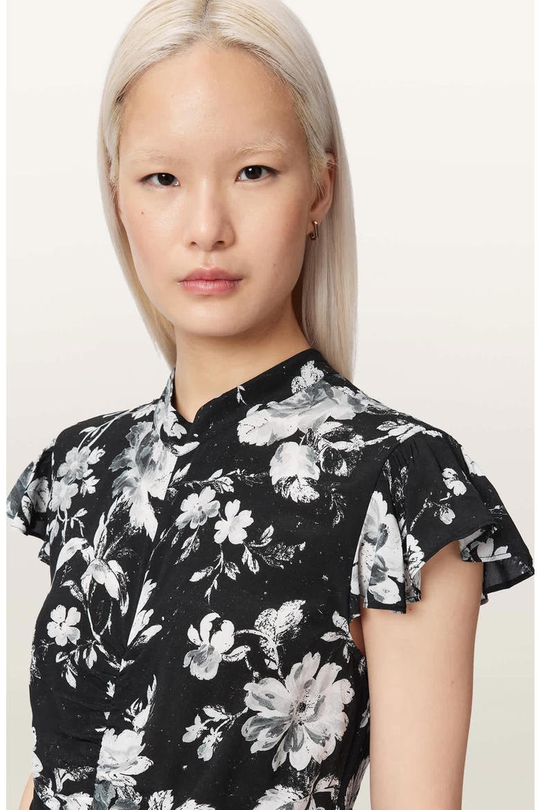 Lolita Floral Maxi Dress, Alternate, color, JARDINA MONO BLACK