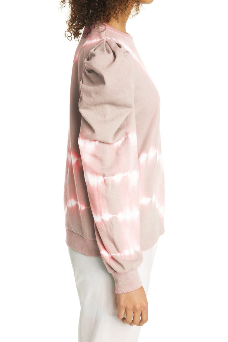 Tie Dye Puff Sleeve Sweatshirt, Alternate, color, BLUSH