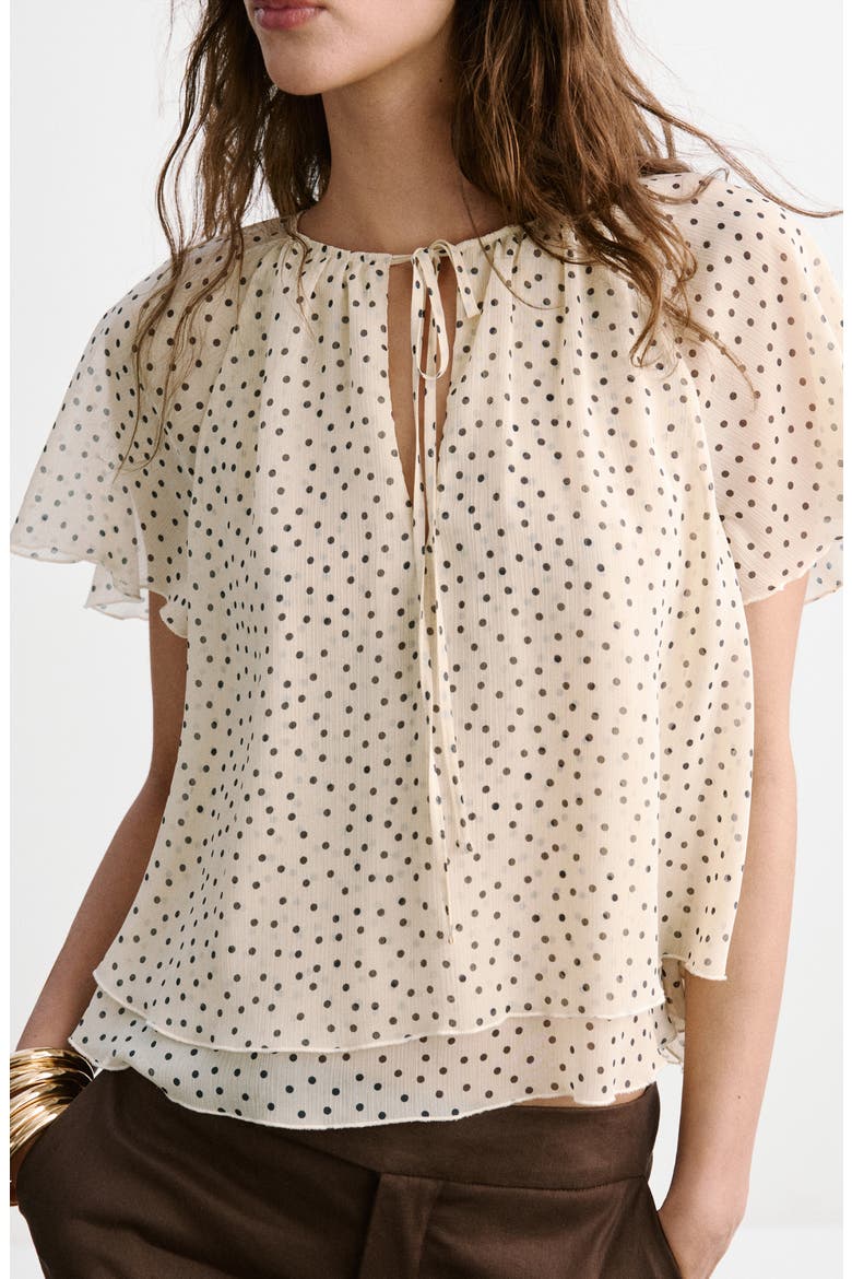 Polka Dot Woven Shirt, Main, color, OFF WHITE