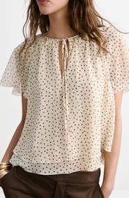 MANGO Polka Dot Woven Shirt