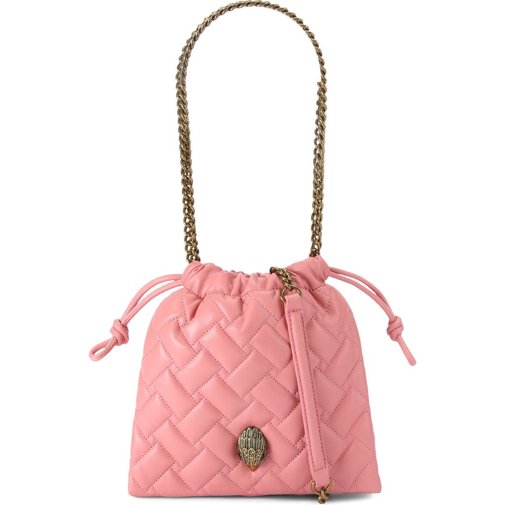 KURT GEIGER KURT GEIGER LONDON SMALL KENSINGTON DRAWSTRING QUILTED LEATHER BUCKET BAG