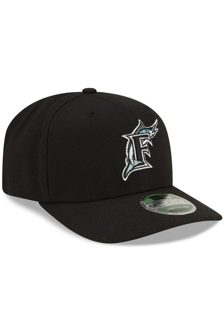 Men's New Era  Black Florida Marlins  Player Replica 9SEVENTY Adjustable Hat, Alternate, color, Black