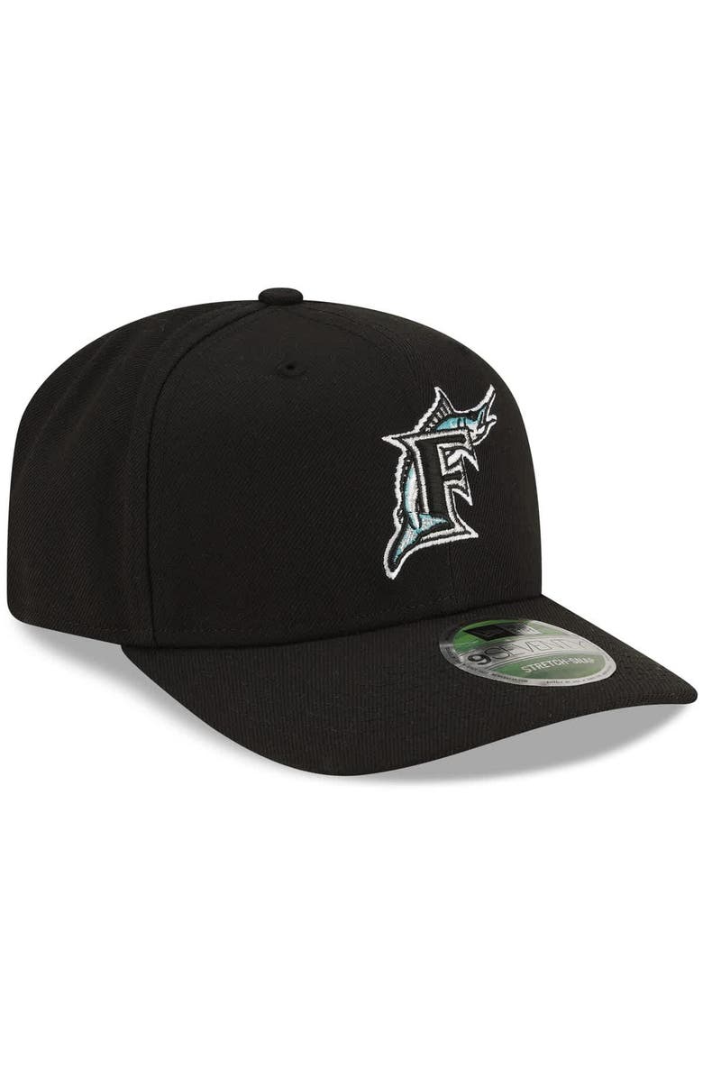 New Era Men's New Era  Black Florida Marlins  Player Replica 9SEVENTY Adjustable Hat, Alternate, color, Black