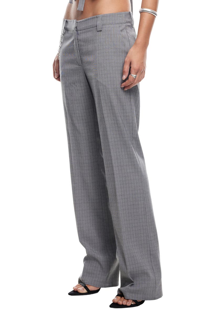 LIONESS Bessette Low Rise Chain Detail Plaid Pants, Alternate, color, Onyx Gingham