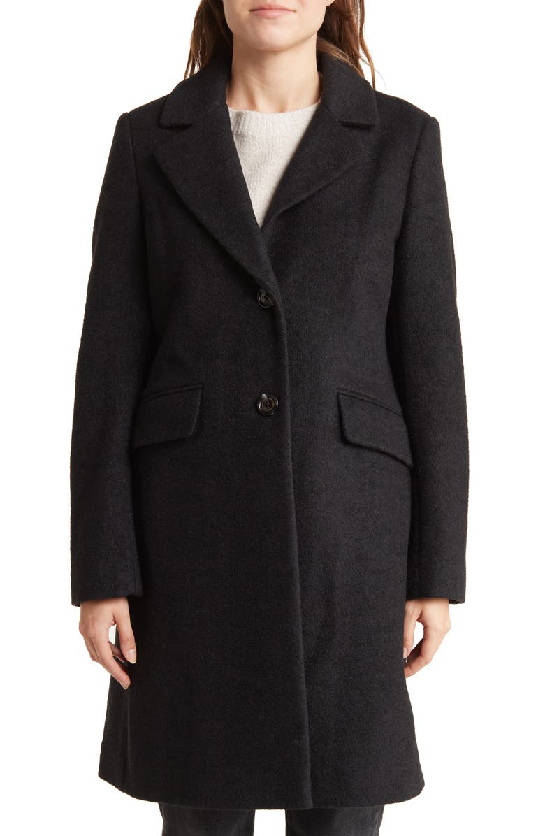 Sam Edelman Reefer Notch Collar Wool Blend Coat, Alternate, color, 