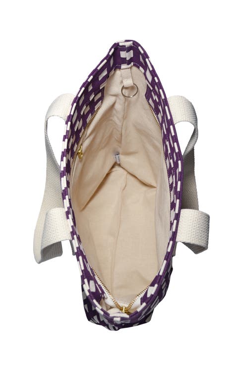 Dance Happy Grid Carry All Tote Bag In Italian Plum