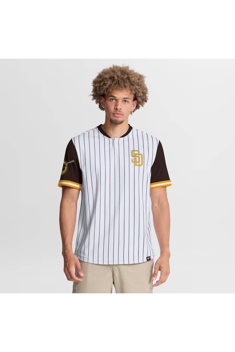 Men's Fanatics White/Brown San Diego Padres Pinstripe Walk Off Shirt, Main, color, White