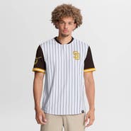 FANATICS Men's Fanatics White/Brown San Diego Padres Pinstripe Walk Off Shirt