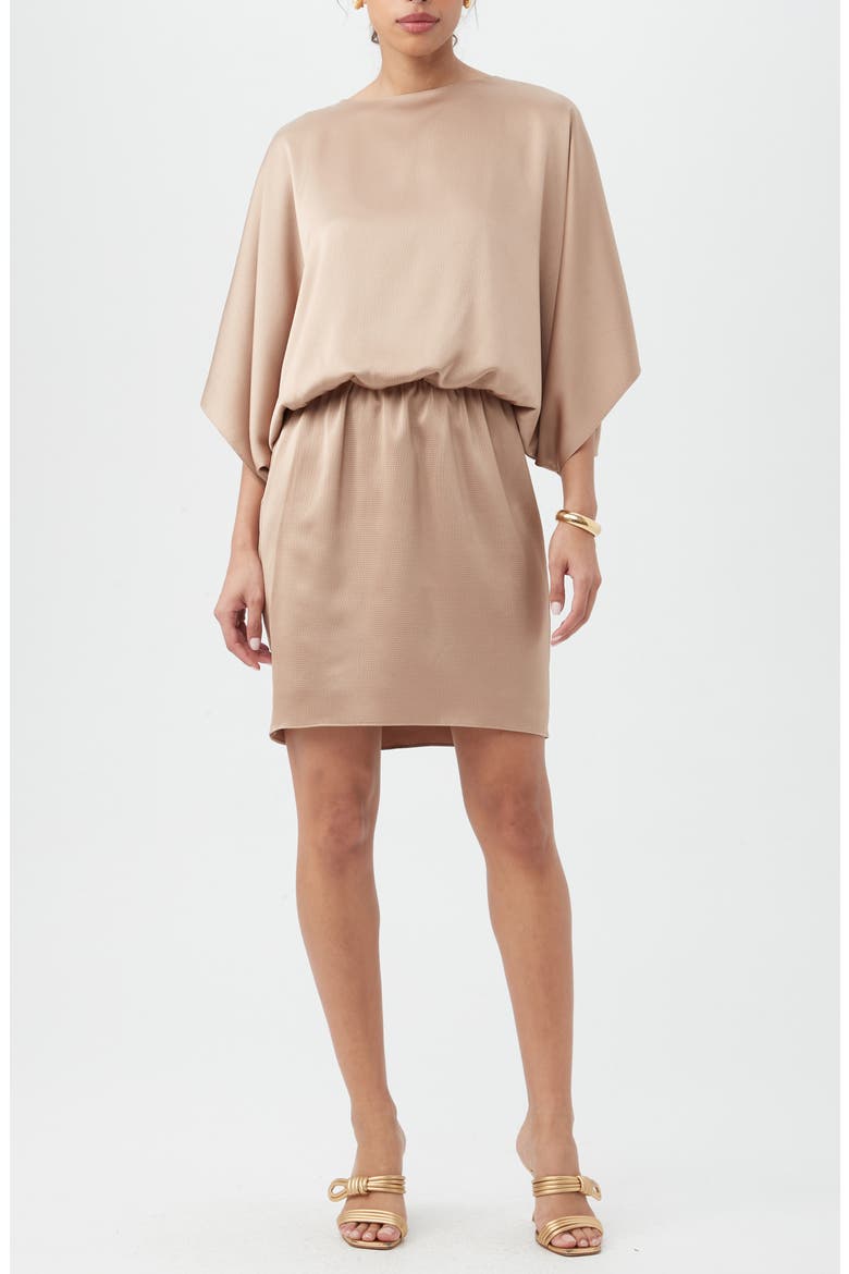 Manhattan Dropped Waist Dress, Main, color, CAMEL