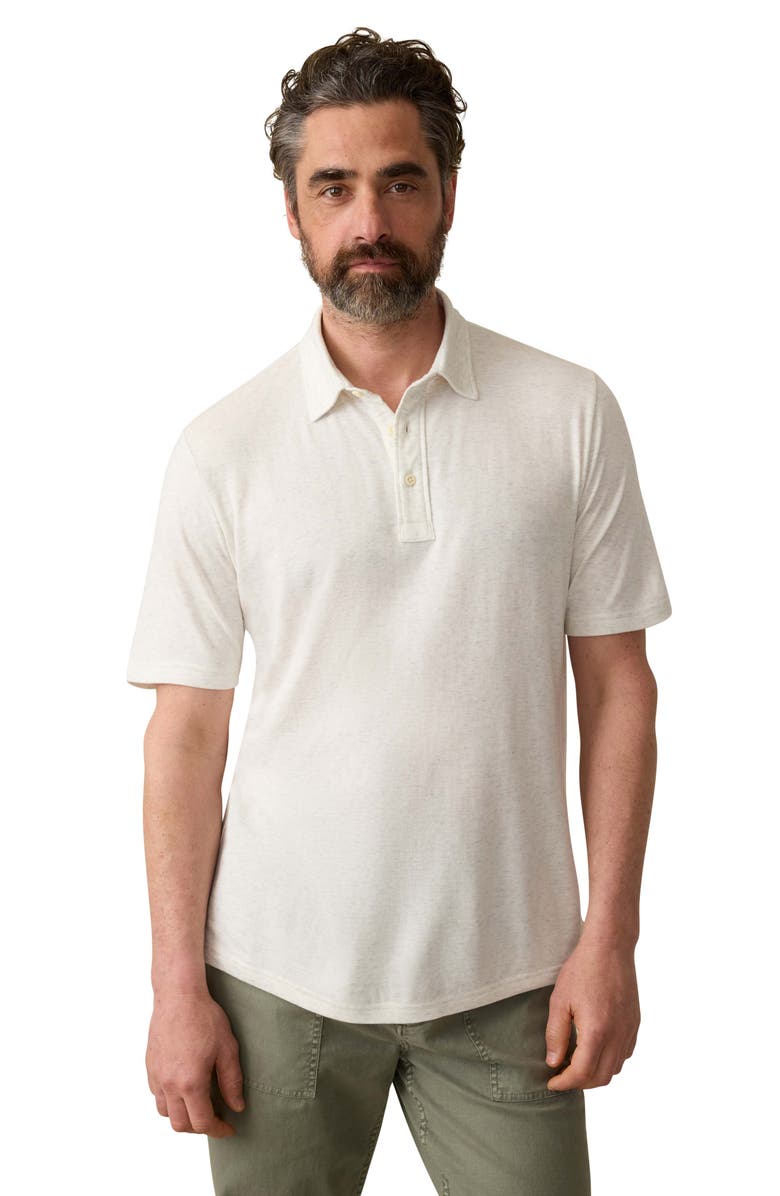 Faherty Cloud Cotton Blend Polo, Alternate, color, Ivory Heather